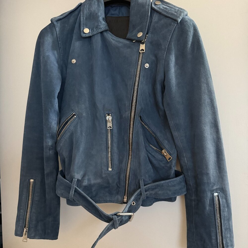 AllSaints Suede Balfern Biker Jacket  Size: UK 4, US 0